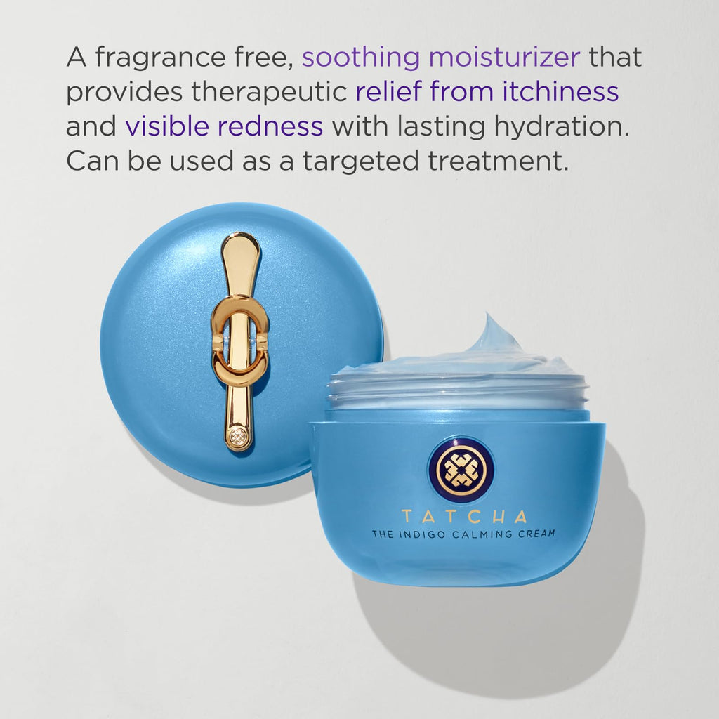TATCHA Indigo Calming Cream | Fragrance-Free Face Moisturizer for Redness & Hydration | 50ml