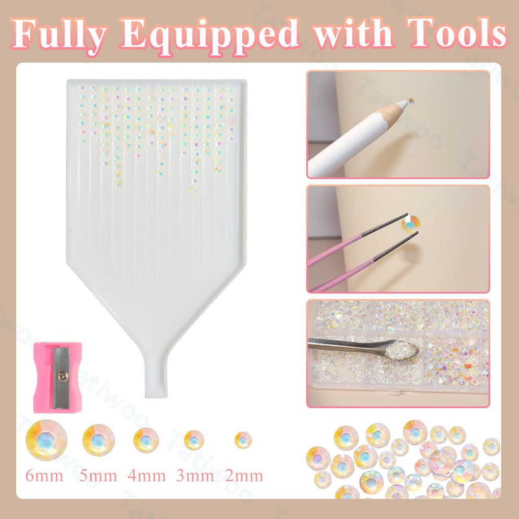 Tatiwoo 20,000 Transparent Flatback Jelly Rhinestones – Mixed Sizes for DIY Bedazzling