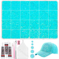 Tatiwoo 20000 Sky Blue AB Flatback Rhinestones Kit with Mixed Sizes and Tools