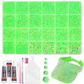 Tatiwoo 20000Pcs Light Green Flatback Jelly Resin Rhinestones – Mixed Sizes for Crafting, DIY Face & Body Art