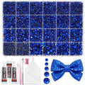 Tatiwoo 20000Pcs Navy Blue Flatback Jelly Rhinestones – Mix Sizes for DIY Crafting