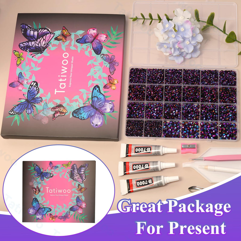 Tatiwoo Iris Purple Flatback Jelly Rhinestones – 20000 Pcs in Mixed Sizes