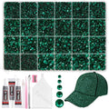 Tatiwoo Emerald Green 20000Pcs Flatback Jelly Rhinestones – Mixed Sizes for Crafting, DIY Decor, Tumblers