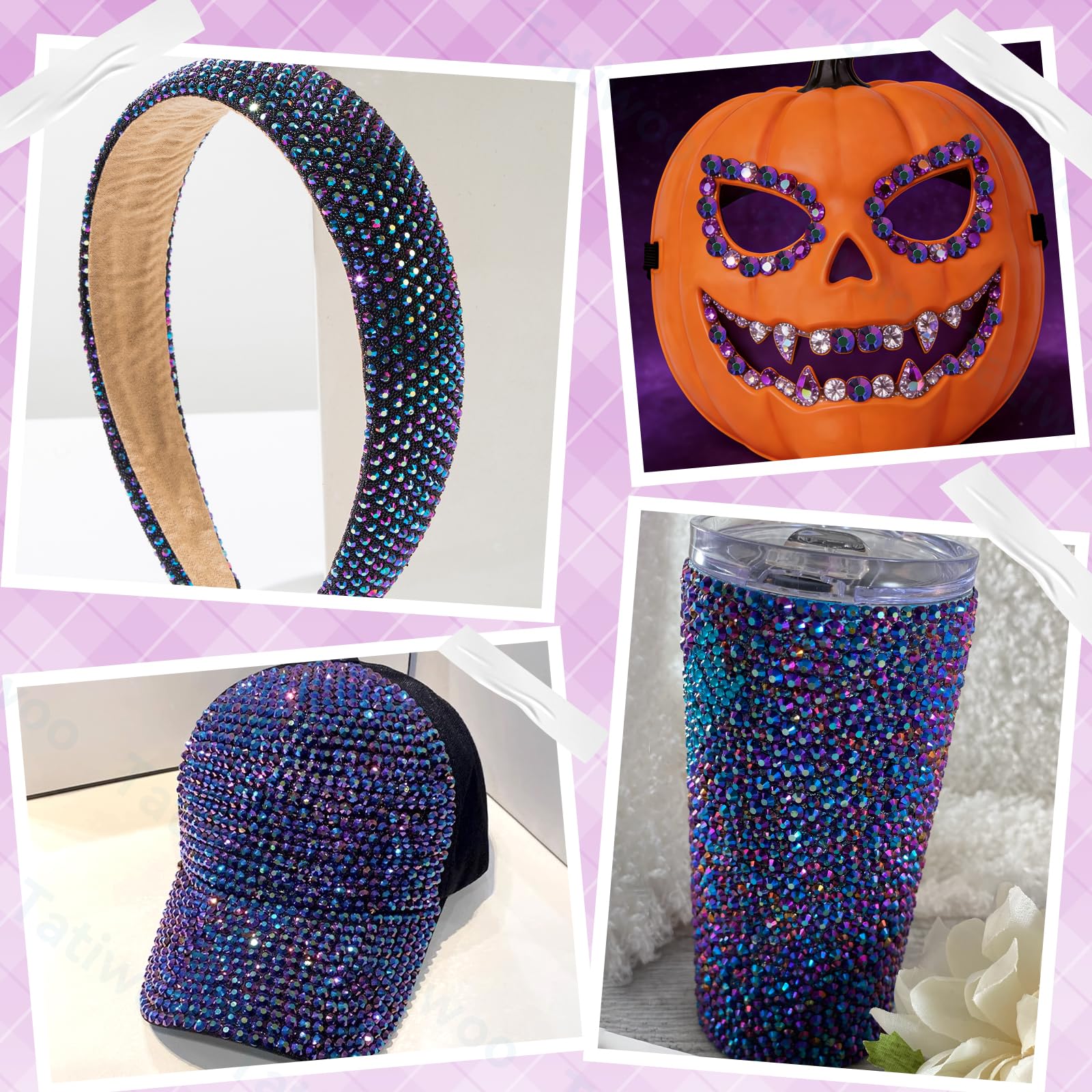 Tatiwoo Iris Purple Flatback Jelly Rhinestones – 20000 Pcs in Mixed Sizes