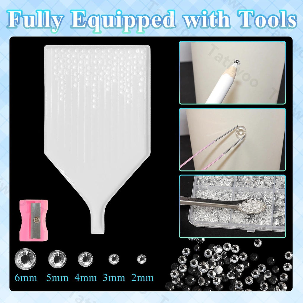 Tatiwoo 20000Pcs Clear Crystal Flatback Jelly Rhinestones – Mixed Sizes for DIY Crafts