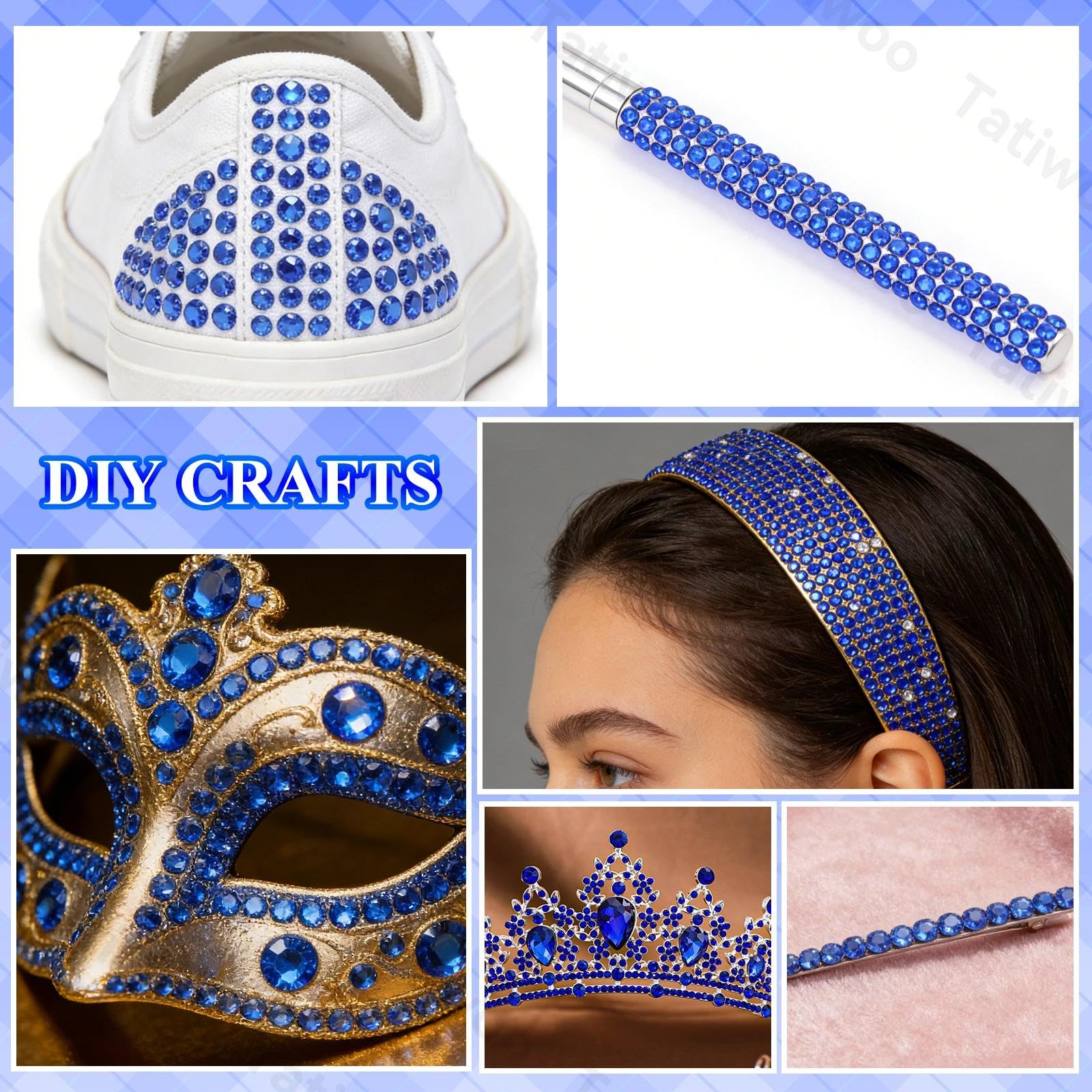 Tatiwoo 20000Pcs Navy Blue Flatback Jelly Rhinestones – Mix Sizes for DIY Crafting