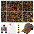 Tatiwoo 20000Pcs Gold Black Flatback Rhinestones Kit | Mix Sizes 2–6mm for Crafting, Tumblers & Nail Art
