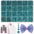 Tatiwoo 20000Pcs Lake Blue Flatback Jelly Resin Rhinestones – Mixed Sizes for DIY Crafting