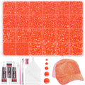 Tatiwoo 20000Pcs Orange Flatback Jelly Rhinestones – Mixed Sizes 2–6mm for DIY Crafts