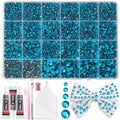 Tatiwoo 20000Pcs Peacock Blue Flatback Resin Rhinestones Kit with Tools – DIY Bedazzling