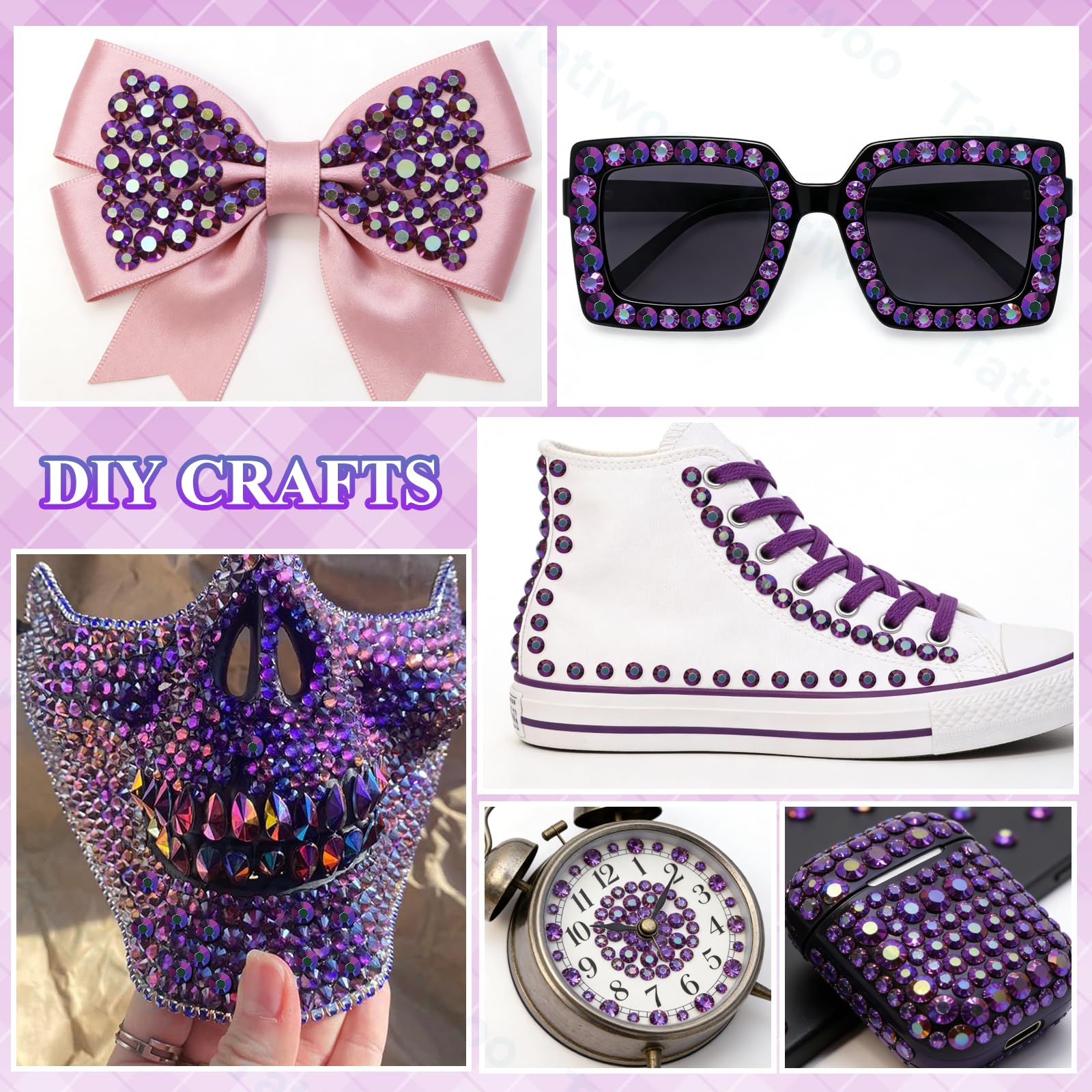 Tatiwoo Iris Purple Flatback Jelly Rhinestones – 20000 Pcs in Mixed Sizes