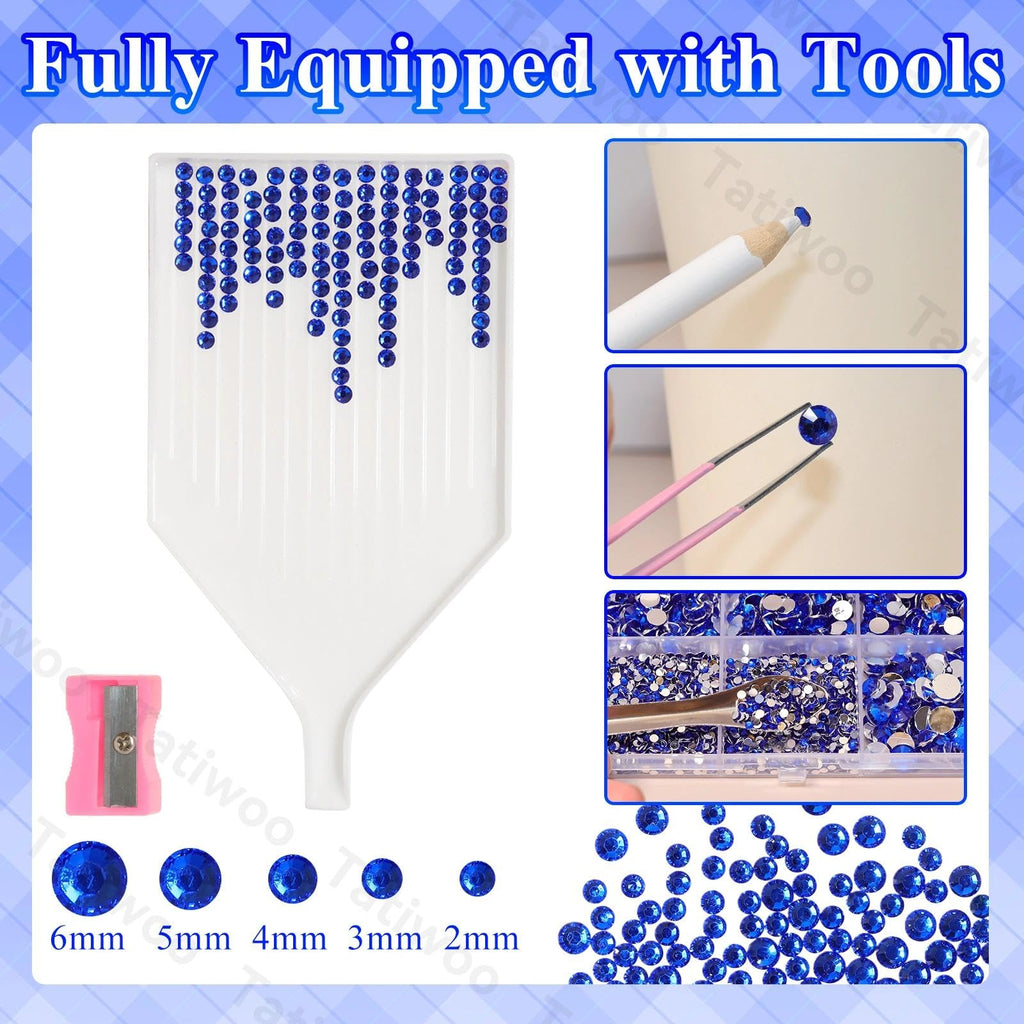 Tatiwoo 20000Pcs Navy Blue Flatback Jelly Rhinestones – Mix Sizes for DIY Crafting