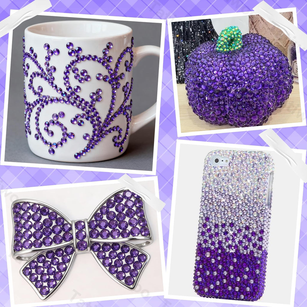 Tatiwoo 20000Pcs Roland Purple Flatback Jelly Resin Rhinestones – Mixed Sizes for Crafts & DIY