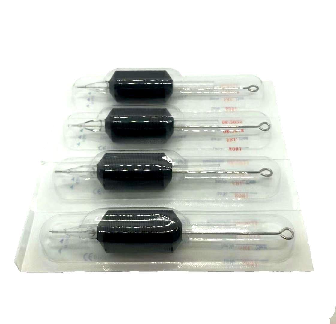 Tatmax International 20Pcs 1 Inch Tattoo Needles & Tubes – 5RM to 15RM (11 Round Magnum) – Sterilized, Disposable Grip
