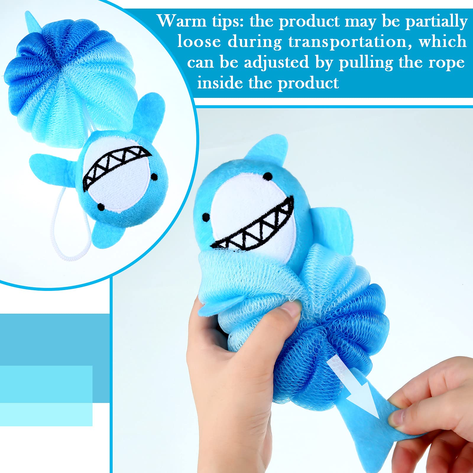 Tatuo 4 Pcs Animal Bath Loofahs for Kids – Cartoon Shower Sponges (4 Styles)