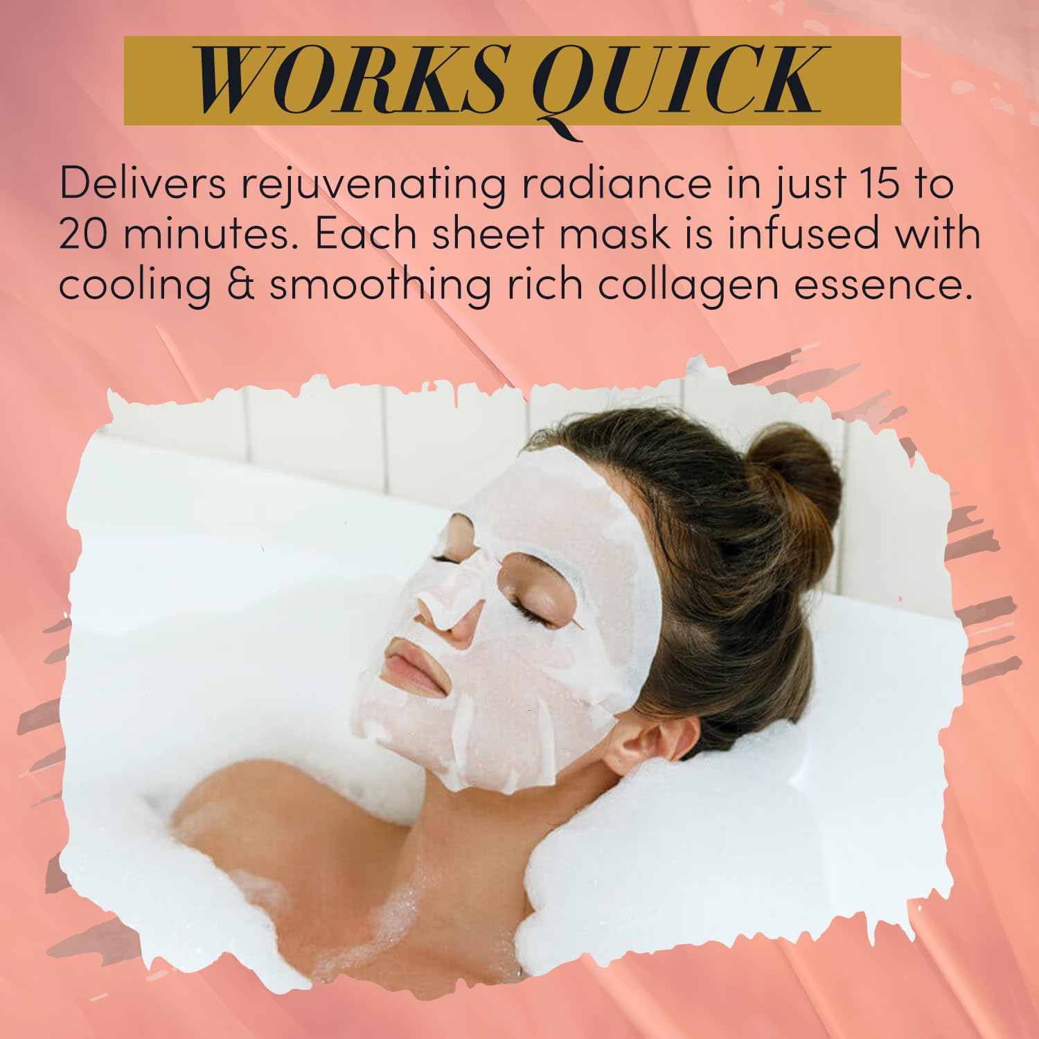 TAUT Collagen Face Mask – 5 Sheet Pack with Hyaluronic Acid, Marine Collagen & Vitamin C