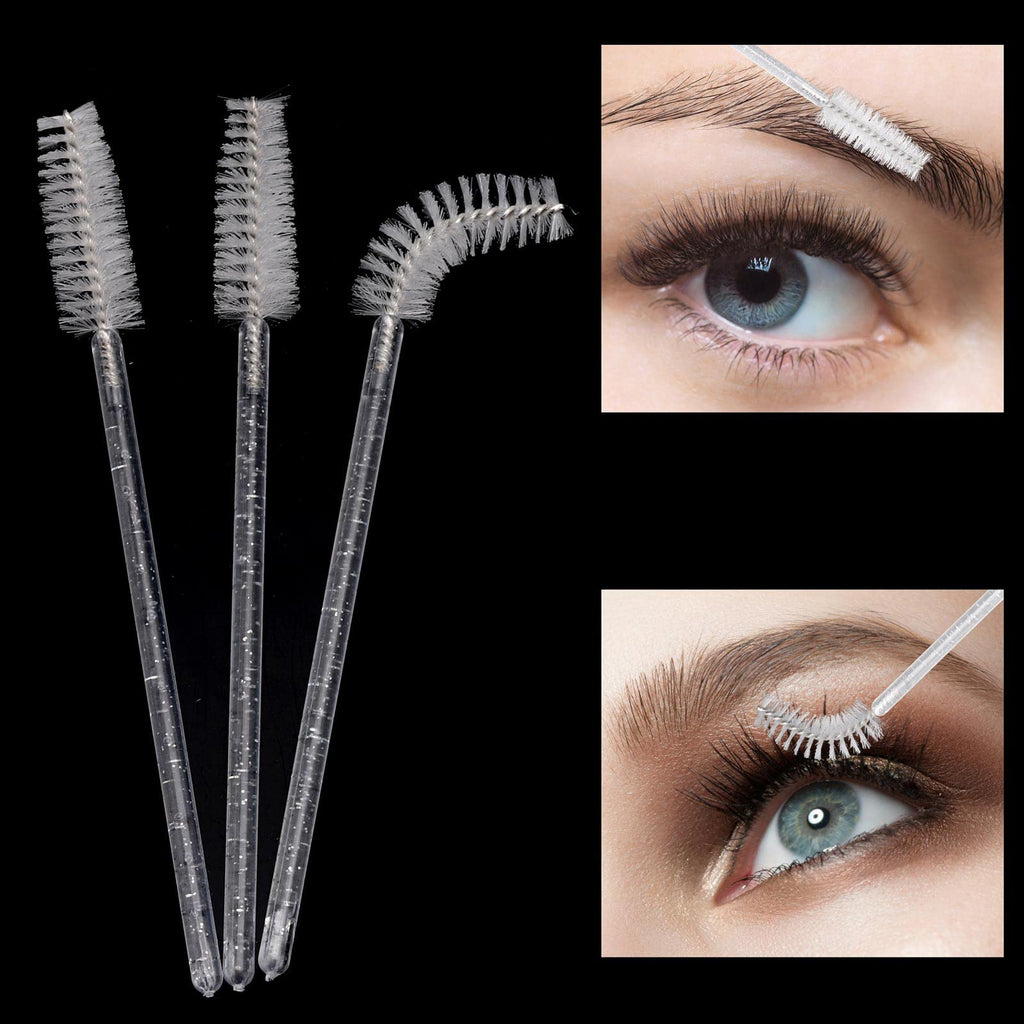 Tbestmax 300 Pcs Disposable Mascara Wands – Crystal Spoolies for Lash Extensions (White) Pack of 2