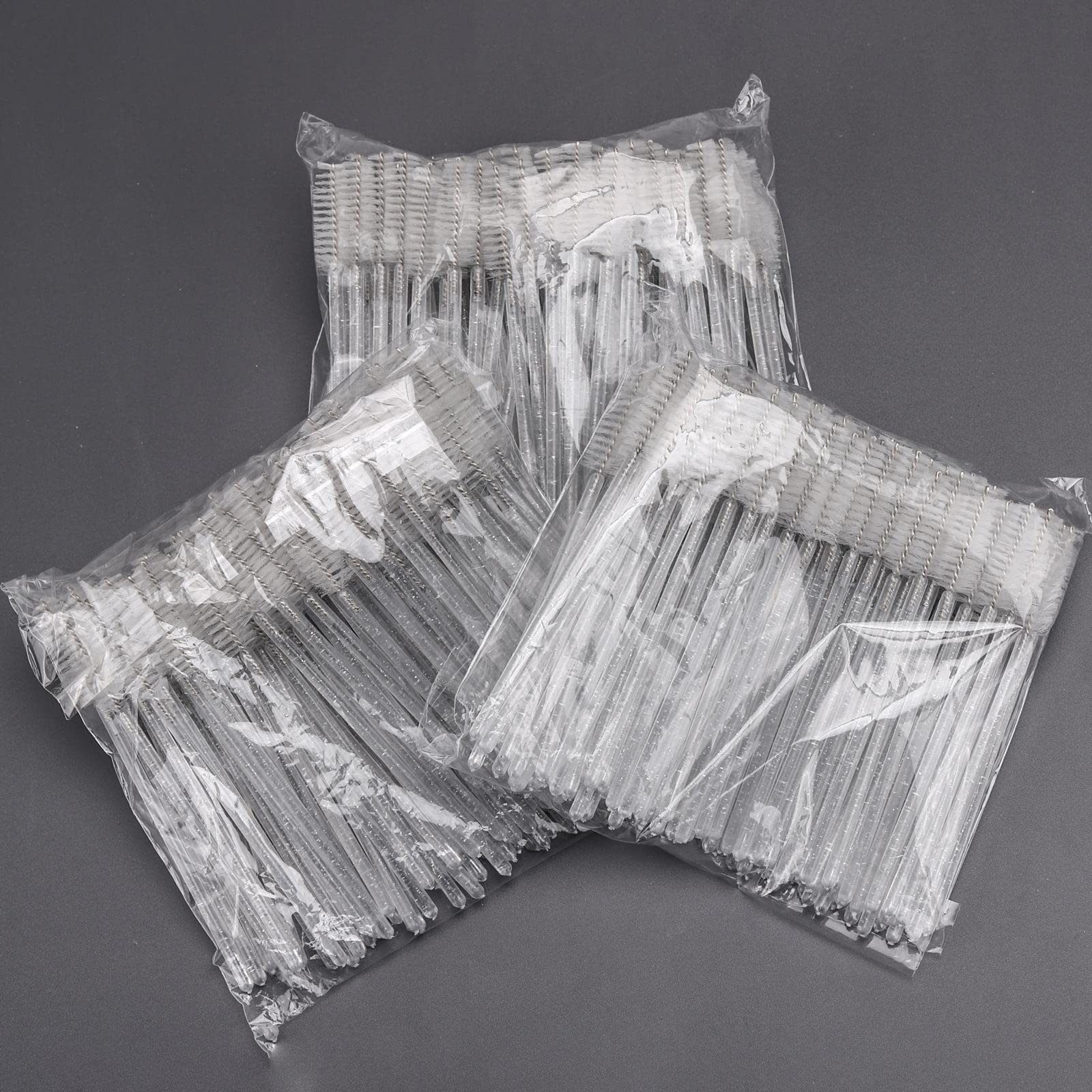Tbestmax 300 Pcs Disposable Mascara Wands – Crystal Spoolies for Lash Extensions (White) Pack of 2