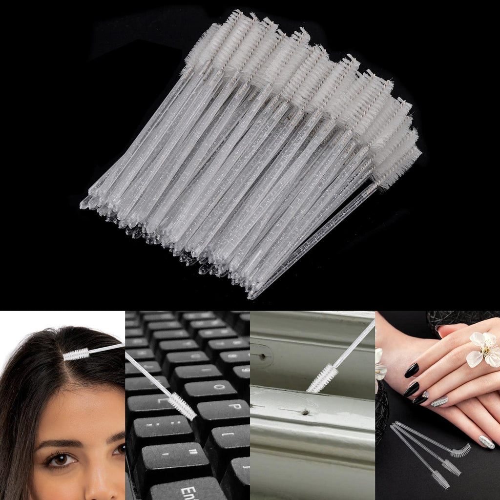 Tbestmax 300 Pcs Disposable Mascara Wands – Crystal Spoolies for Lash Extensions (White) Pack of 2
