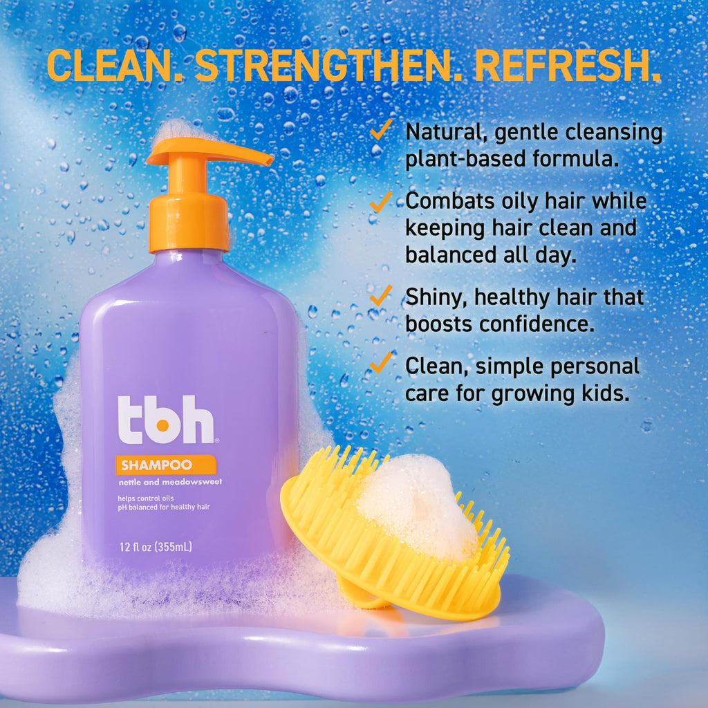 TBH Teen & Kids Shampoo – Lightweight Detangling Hydration, Sulfate- and Paraben-Free | 32 oz
