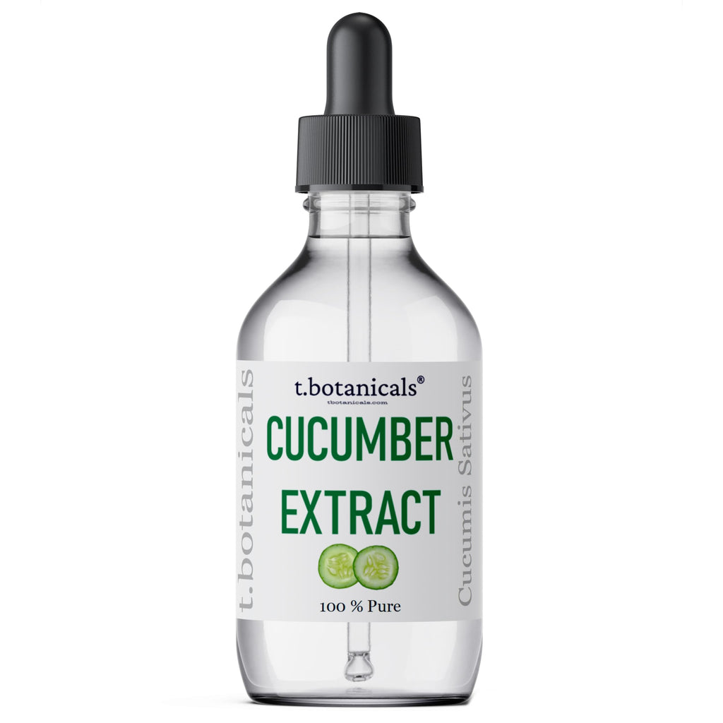 t.botanicals Pure Cucumber Extract Liquid Glycerite – Alcohol-Free Serum for Face Masks, Lotions, and Cosmetic Formulations (4 oz.)