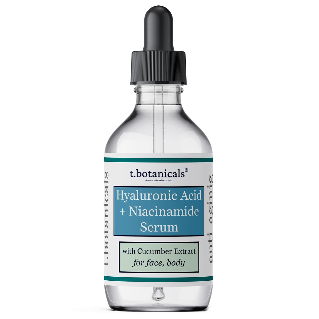 t.botanicals Pure Hyaluronic Acid & Niacinamide Serum with Cucumber Extract – Hydrating Anti-Aging Facial Serum 4 oz