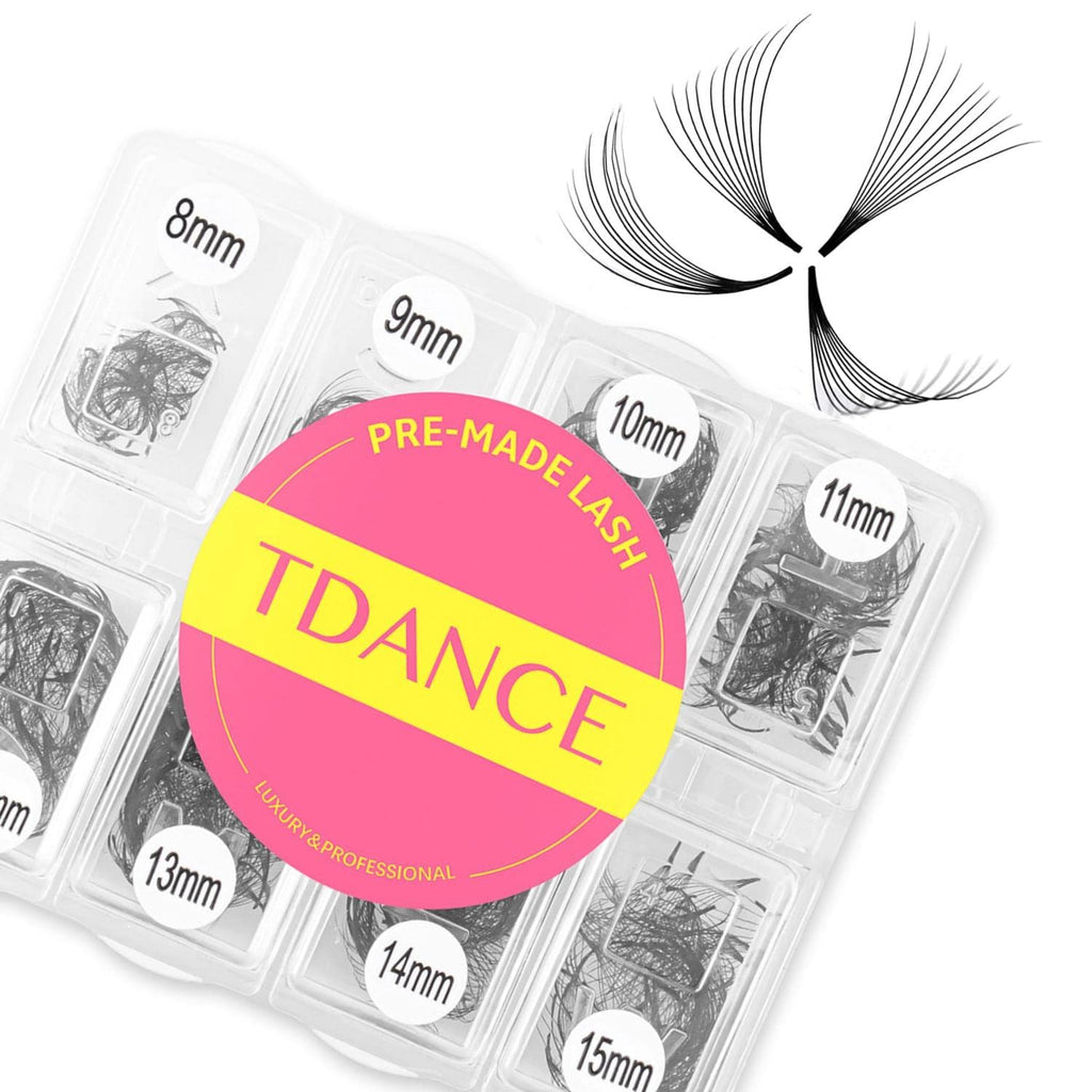 TDANCE 600 Premade Lash Fans – Natural & Volume Mix 5D-24D, Handmade Promades, C/D Curl 8-15mm