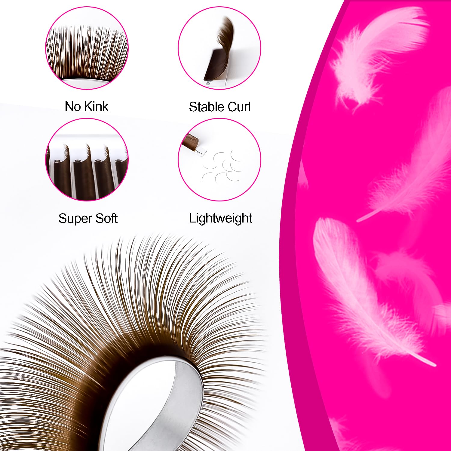 TDANCE Dark Brown Lash Extensions 0.03/0.05/0.07mm | C/D Curl, 8–15mm, Premium Salon-Use