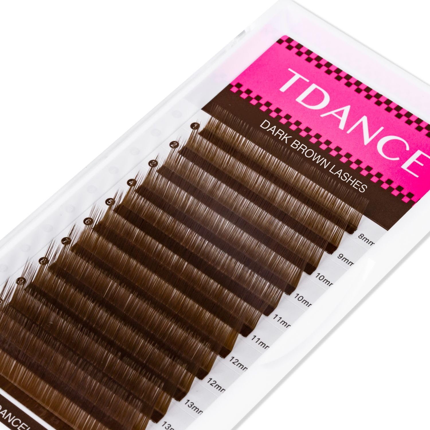 TDANCE Dark Brown Lash Extensions - Premium 0.03–0.15mm, 8–15mm, C/CC/D/DD/J/B/L Curl, Korean PBT