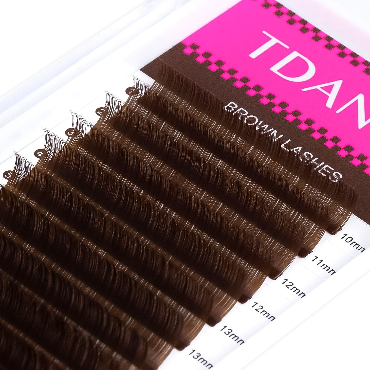 TDANCE Dark Brown Lash Extensions 0.03/0.05/0.07mm – C/D Curl Premium Brown Eyelashes 10-17mm (Salon Use)
