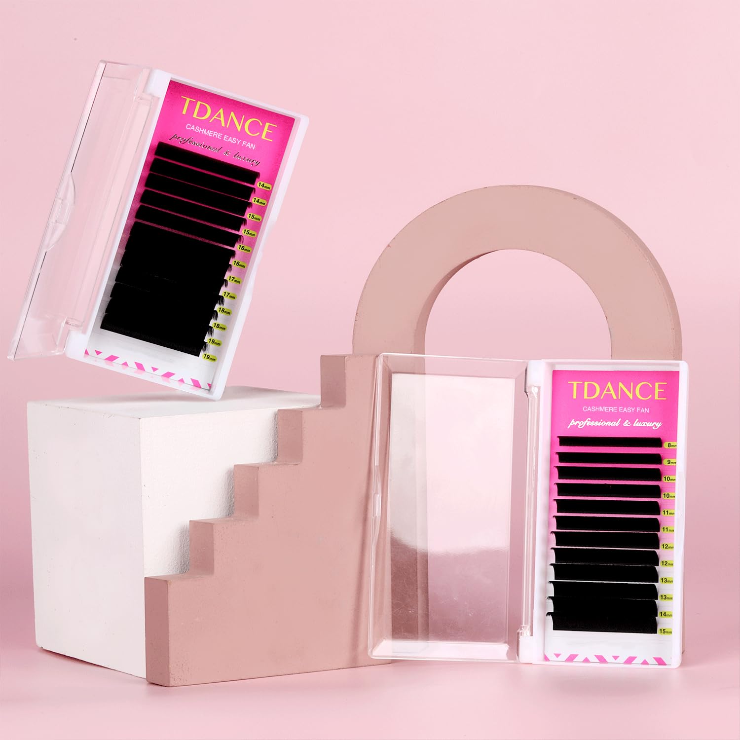 TDANCE Cashmere Easy Fan Lashes – Matte Black, DD Curl, 0.05mm, 17mm Mega Volume