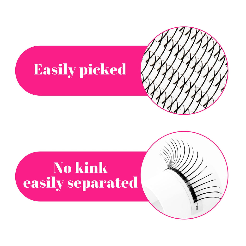 TDANCE Spikes Lash Extensions – Matte Black Premade Spikes, 0.07mm, C/D Curl, 8-15mm