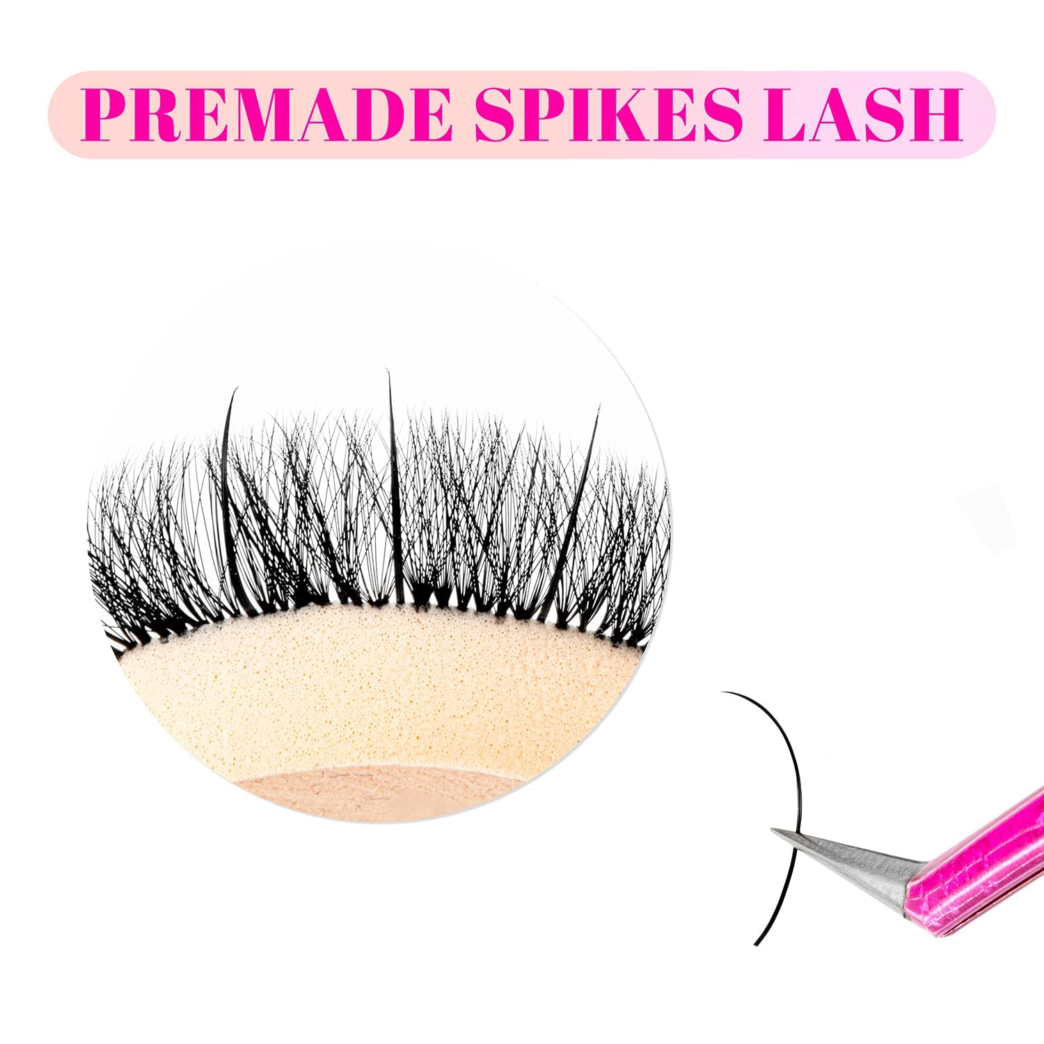 TDANCE Spikes Lash Extensions Matte Black Premade Spikes Eyelash Extensions (Spikes-0.07-D, 8–15 mm)