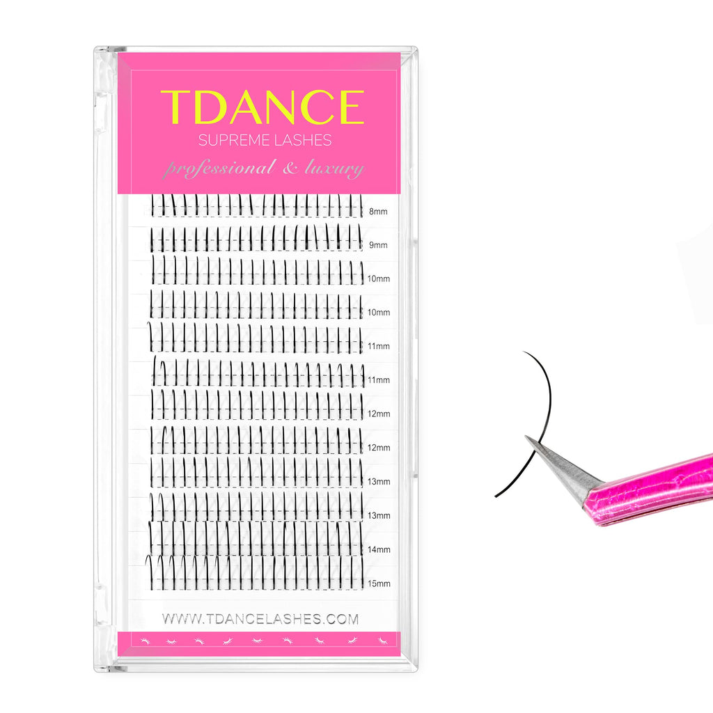 TDANCE Spikes Lash Extensions Matte Black Premade Spikes Eyelash Extensions (Spikes-0.07-D, 8–15 mm)