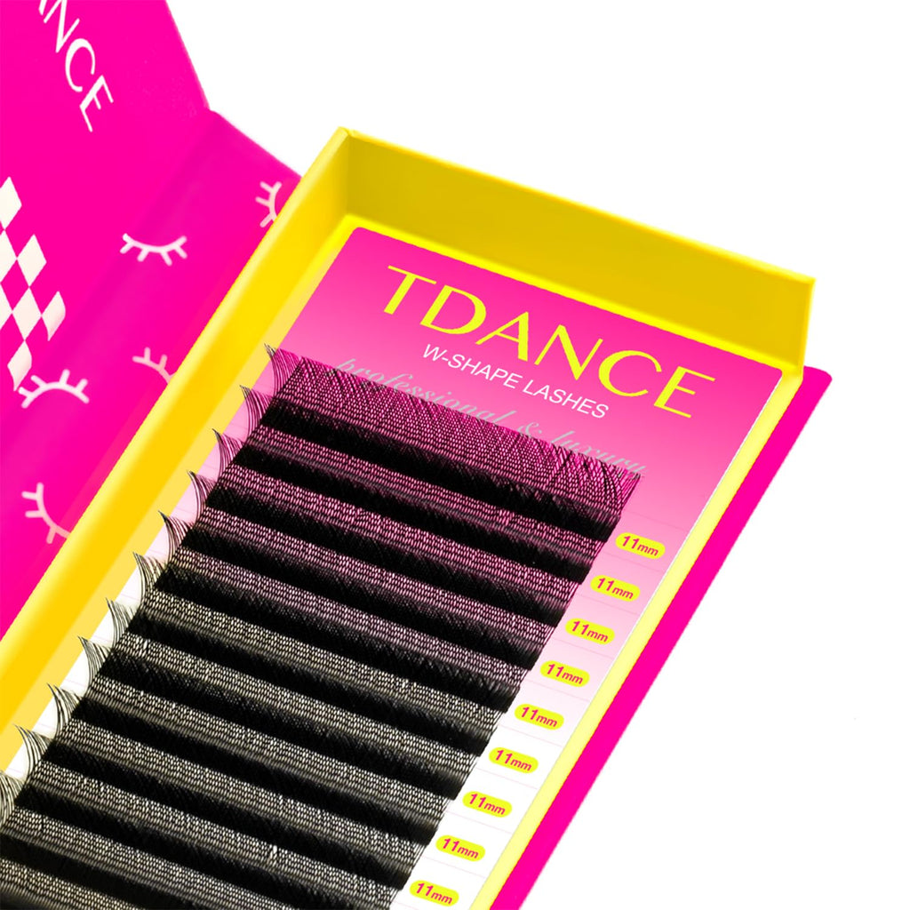 TDANCE YY Premade W-Lashes Volume Fans – Matte Black, 13mm (0.07D, W5D)