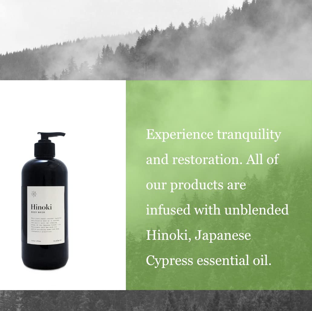 TE + TE Hinoki Body Wash – Gentle, Hydrating Cleanse with Japanese Hinoki Essential Oil | Vegan