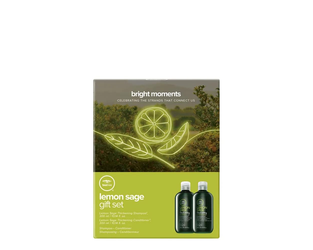 Tea Tree Lemon Sage Gift Set – Volumizing Shampoo & Conditioner for Fine Hair