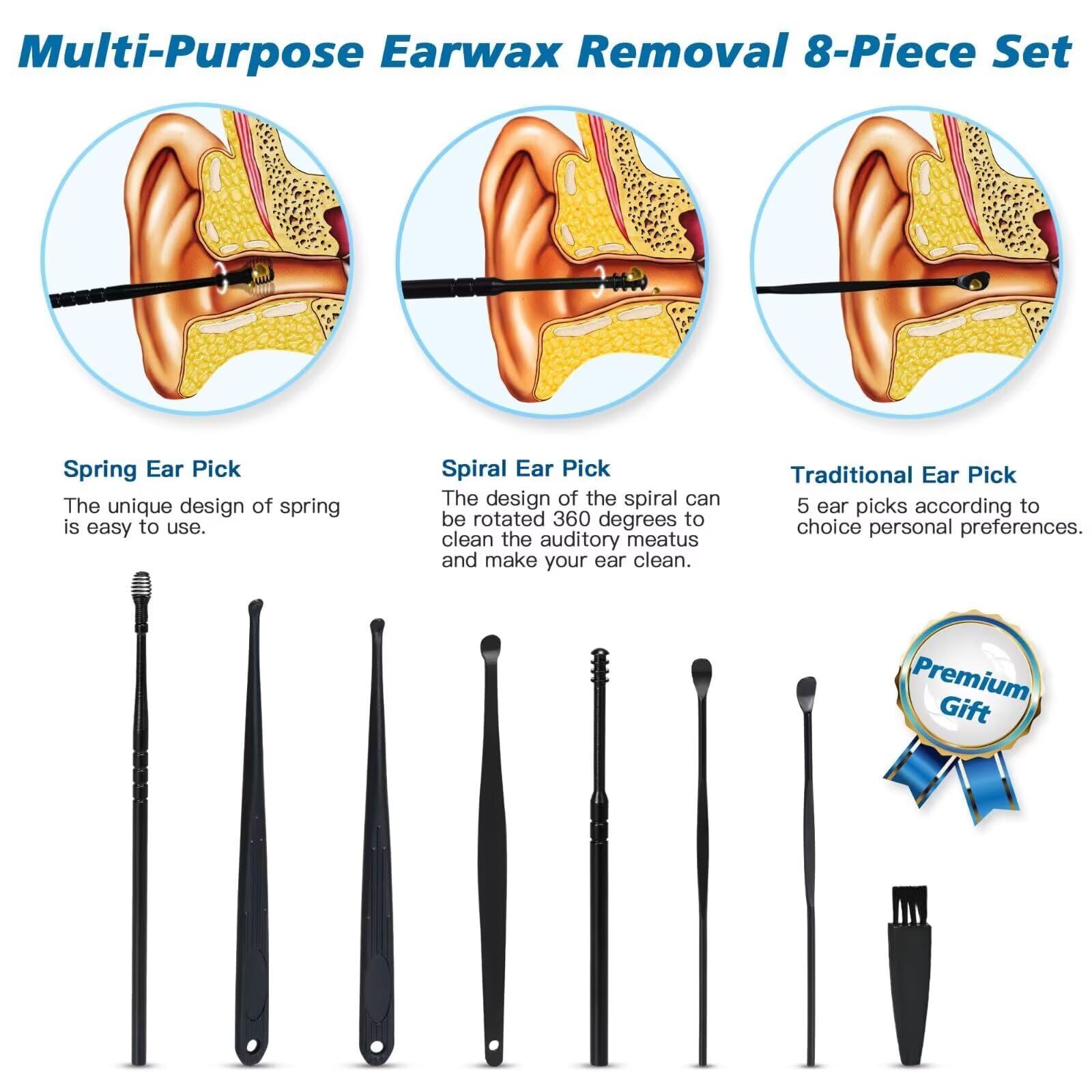 TEADZ Ear Vacuum Wax Removal Kit — 5-Level Suction, USB Rechargeable