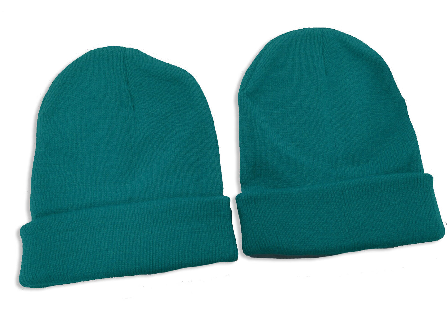 2 X Kids Childrens Beanie Hats Small Age 4-10 School Uniform - Teal