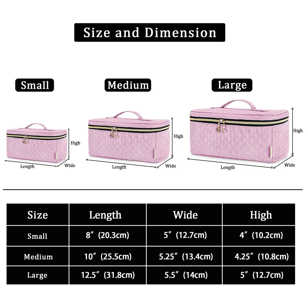 Teamoy Travel Makeup Brush Case | Organizer Bag for Brushes Up to 7 Inches | Pink (Bag Only)