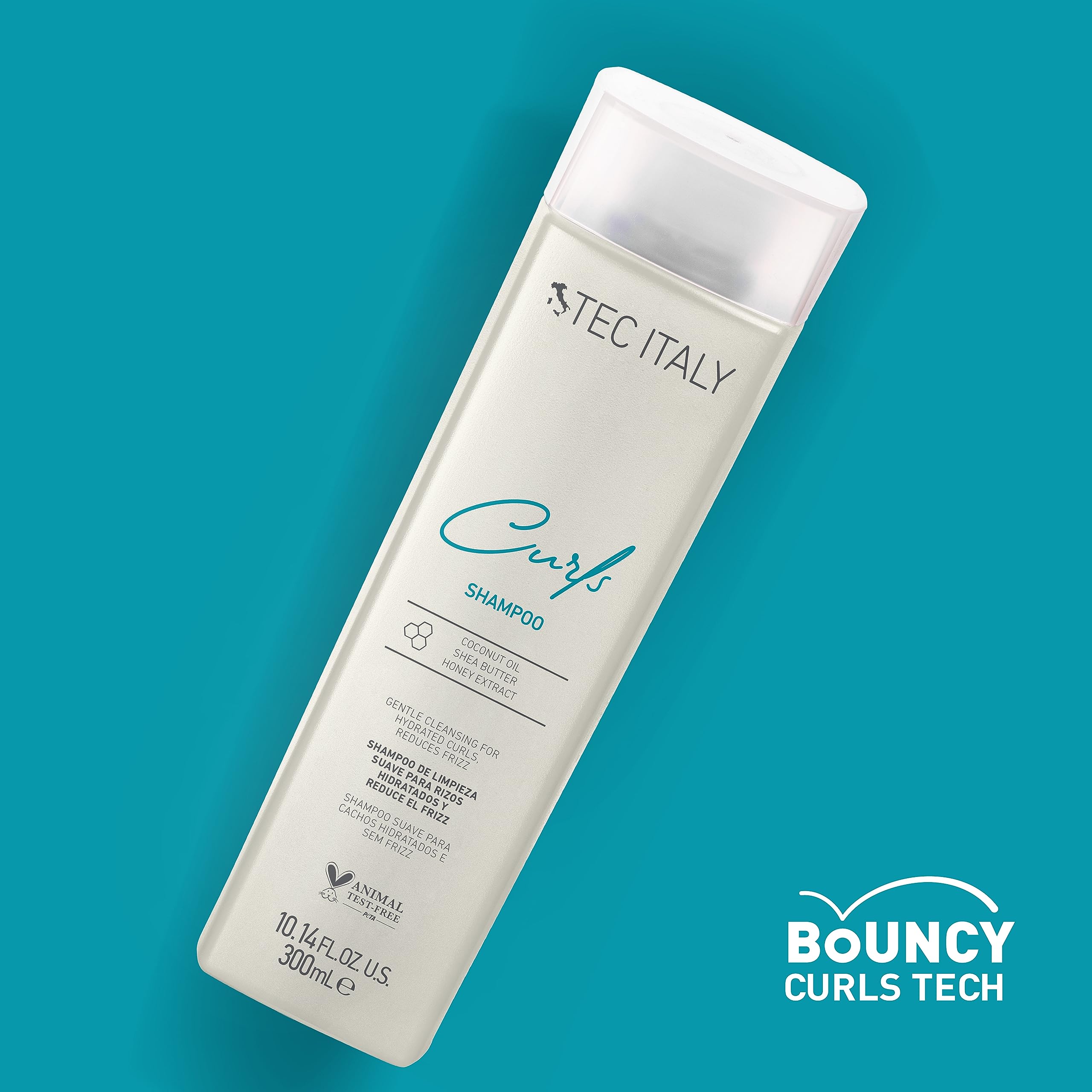 Tec Italy Curls Shampoo 300ml | Gentle Anti-Frizz Cleanser for Curly & Wavy Hair