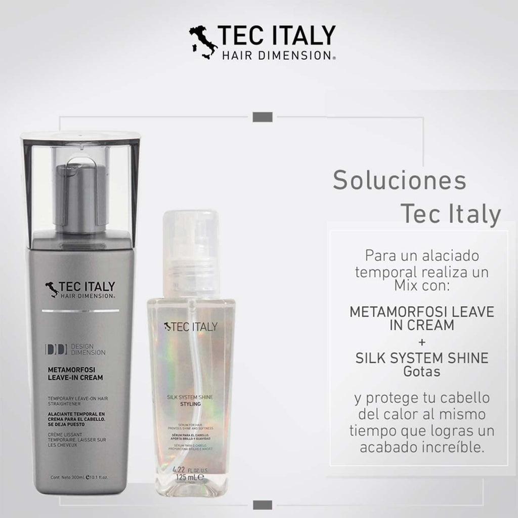 Tec Italy Frizz Hair Control Pack – Metamorfosi Leave-In Cream & Silk System Shine