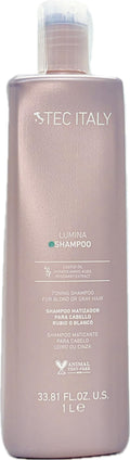 Tec Italy Lumina Shampoo for Blond & Gray Hair – 1000ml / 33.8oz | Violet Toner & Nourishment
