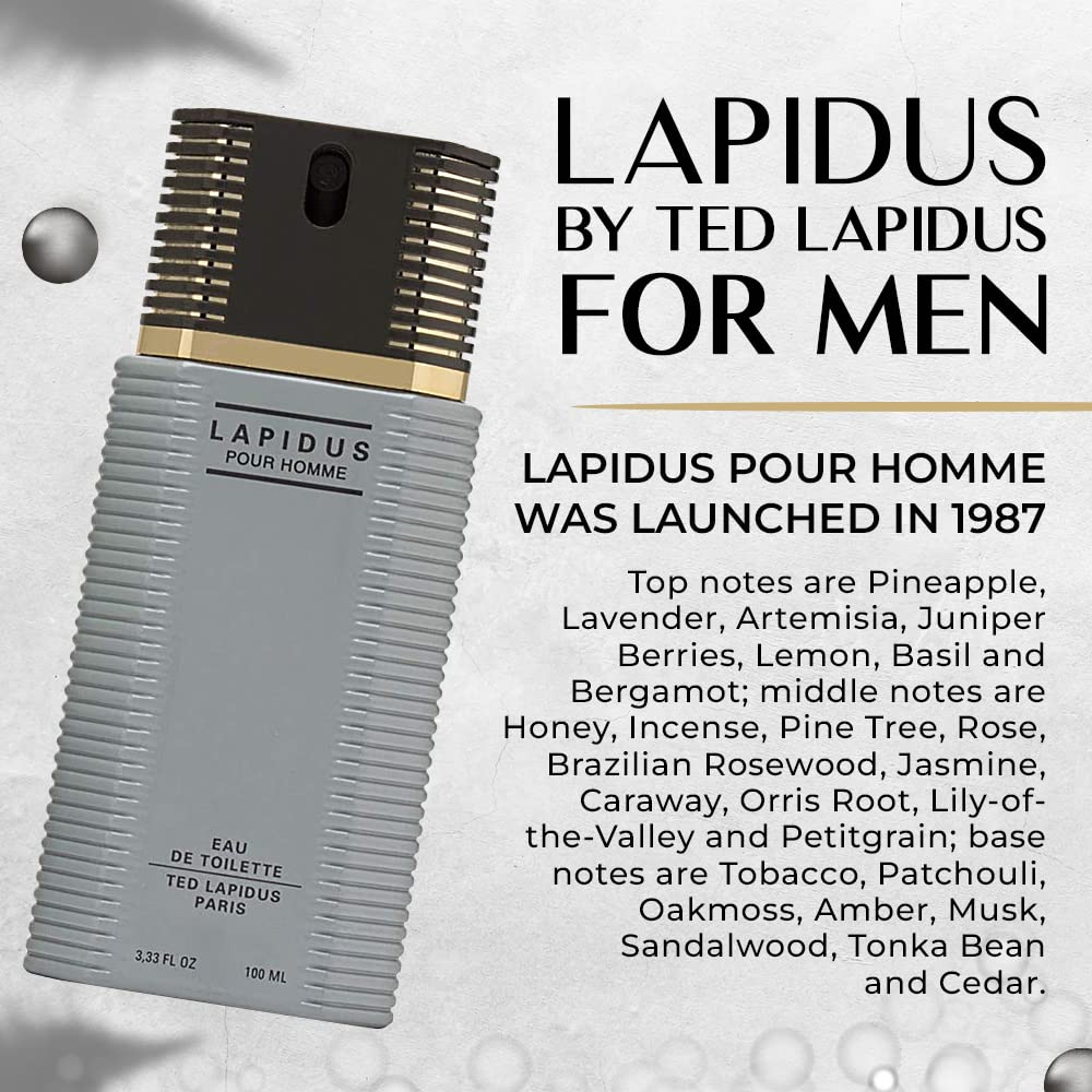 Lapidus by Ted Lapidus for Men - Eau de Toilette Spray 3.3 oz (Pack of 3)