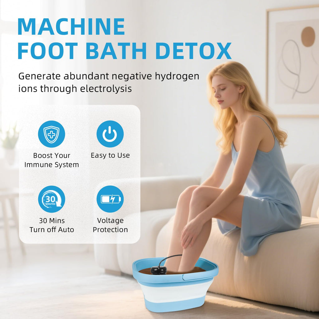 teepten Ionic Foot Bath Detox Machine | Home Spa with 2 Arrays & 80 Liners