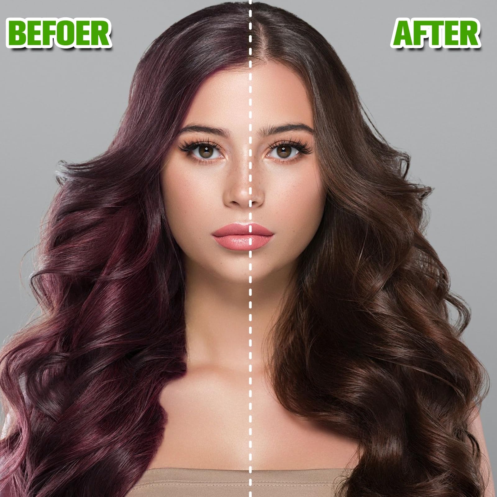 Temgofeau Hair Dye Shampoo for Gray Hair – 3-in-1 Herbal Color, 500ml (Dark Brown)