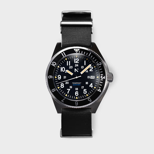 'Tempest' Automatic Navigator Watch (40mm) | Seal Black