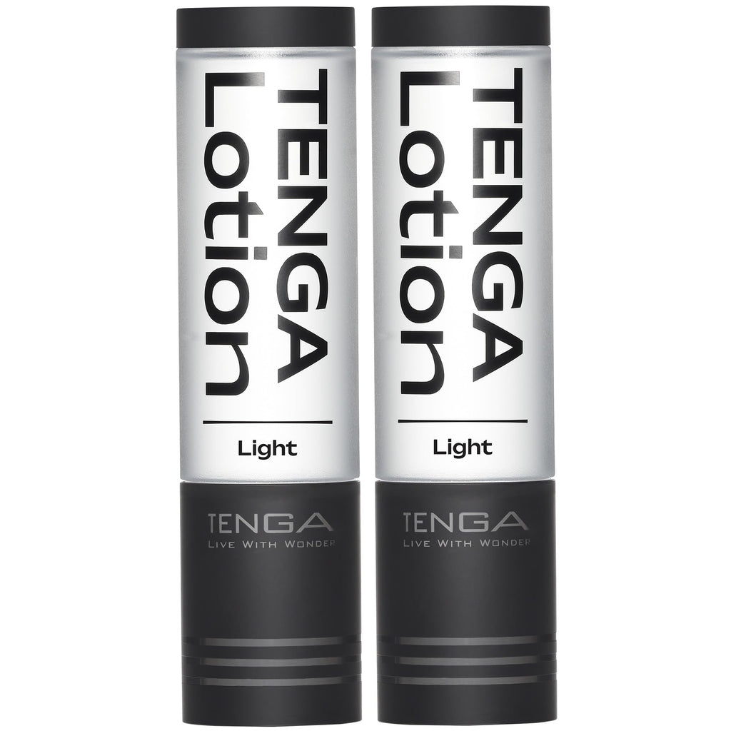 TENGA Light Lotion TLO-003 Black — Pack of 2 (5.75 fl oz each), Moisturizing with Menthol Hint, Dual-Viscosity