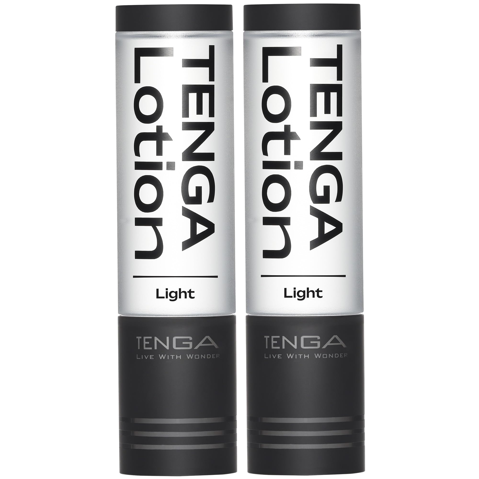 TENGA Light Lotion TLO-003 Black — Pack of 2 (5.75 fl oz each), Moisturizing with Menthol Hint, Dual-Viscosity