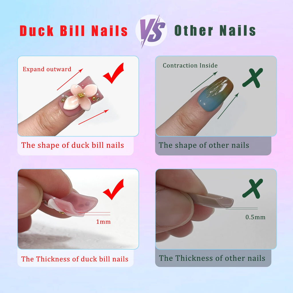 TENPAL Duckbill Press On Nails – Cat Eye Ocean Metal Design, 10-Piece Glitter Nails